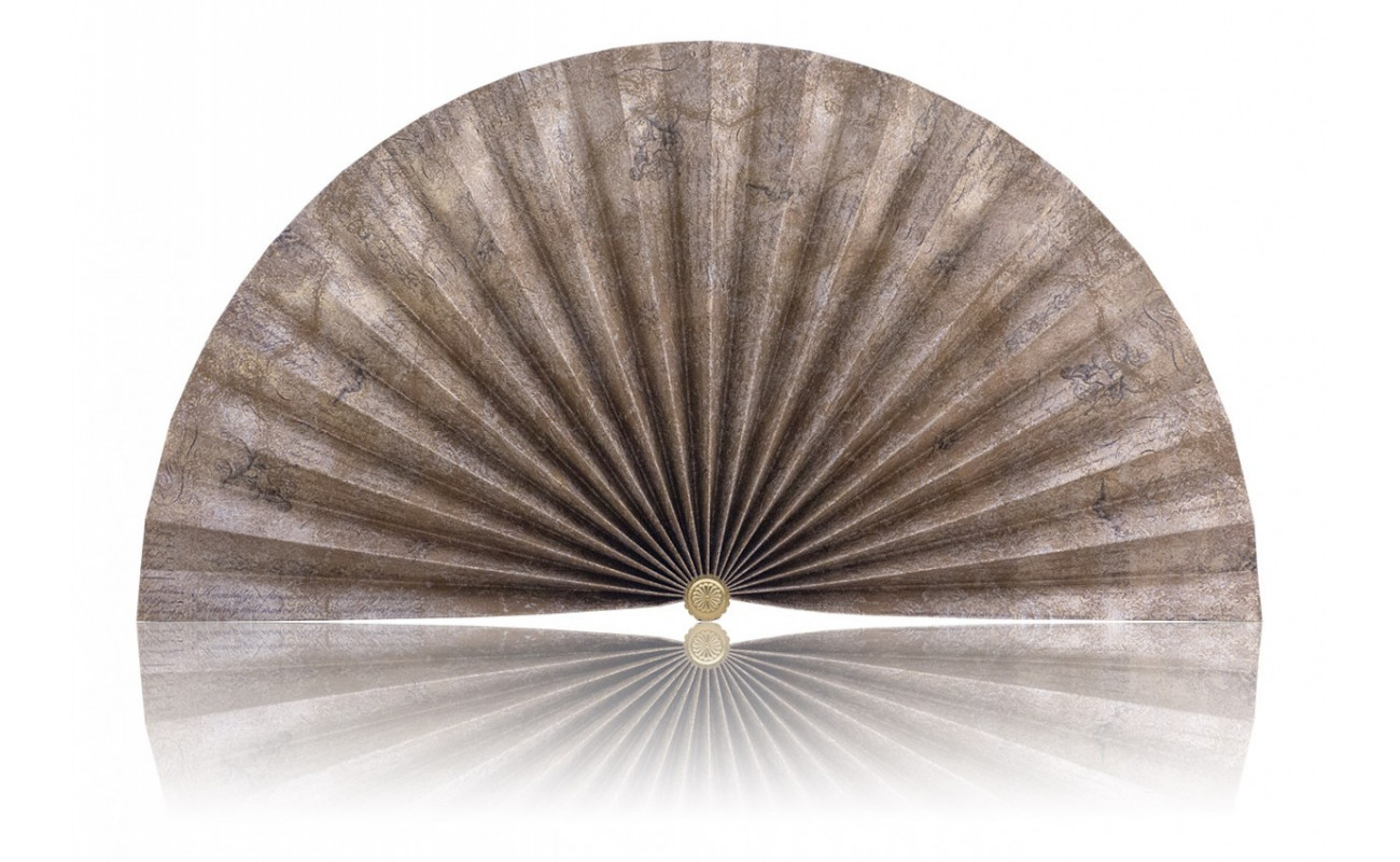Gold with Silver Accents Pleated Decorative Fans